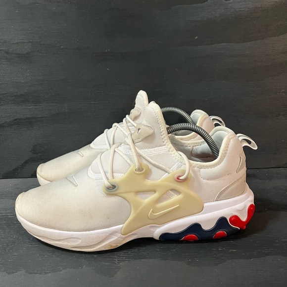 Nike React Presto Mens Size 10 Blue Sneakers Red Grey Shoes - Picture 2 of 8